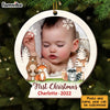 Personalized Baby First Christmas Photo Circle Ornament OB72 85O28 1