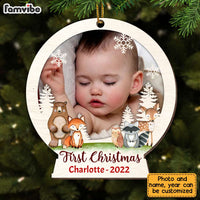 Personalized Baby First Christmas Photo Circle Ornament OB72 85O28 thumb 1