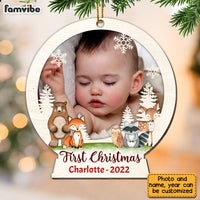 Personalized Baby First Christmas Photo Circle Ornament OB72 85O28 thumb 1