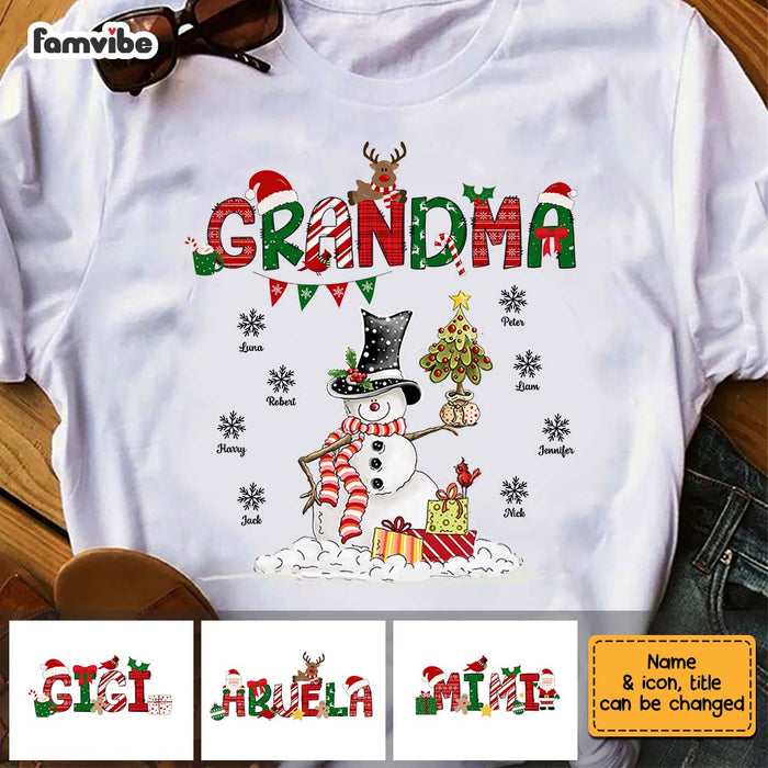 Personalized Grandma Snowman Christmas Shirt - Hoodie - Sweatshirt OB83 32O67 1