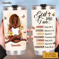 Personalized God Says I Am Steel Tumbler OB81 30O47 thumb 1