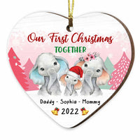 Personalized Baby Elephant First Christmas 2022 Heart Ornament OB73 30O34 thumb 1