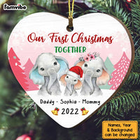 Personalized Baby Elephant First Christmas 2022 Heart Ornament OB73 30O34 thumb 1