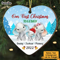 Personalized Baby Elephant First Christmas 2022 Heart Ornament OB73 30O34 thumb 1