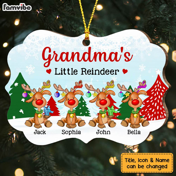 Personalized Christmas Grandma's Little Reindeer Benelux Ornament OB76 23O47 1