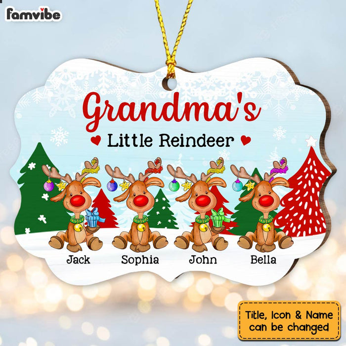 Personalized Christmas Grandma's Little Reindeer Benelux Ornament OB76 23O47 1