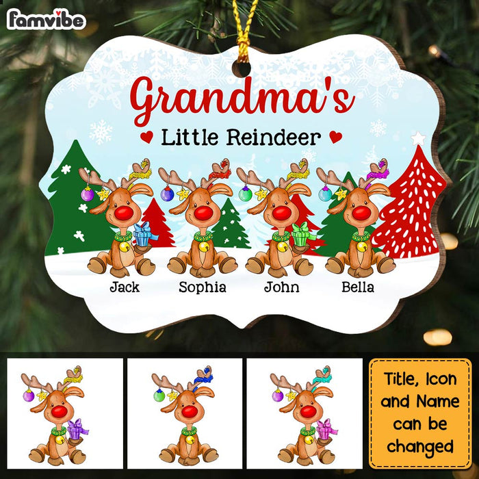 Personalized Christmas Grandma's Little Reindeer Benelux Ornament OB76 23O47 1