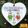 Personalized Penguin Family Heart Ornament OB115 36O34 1