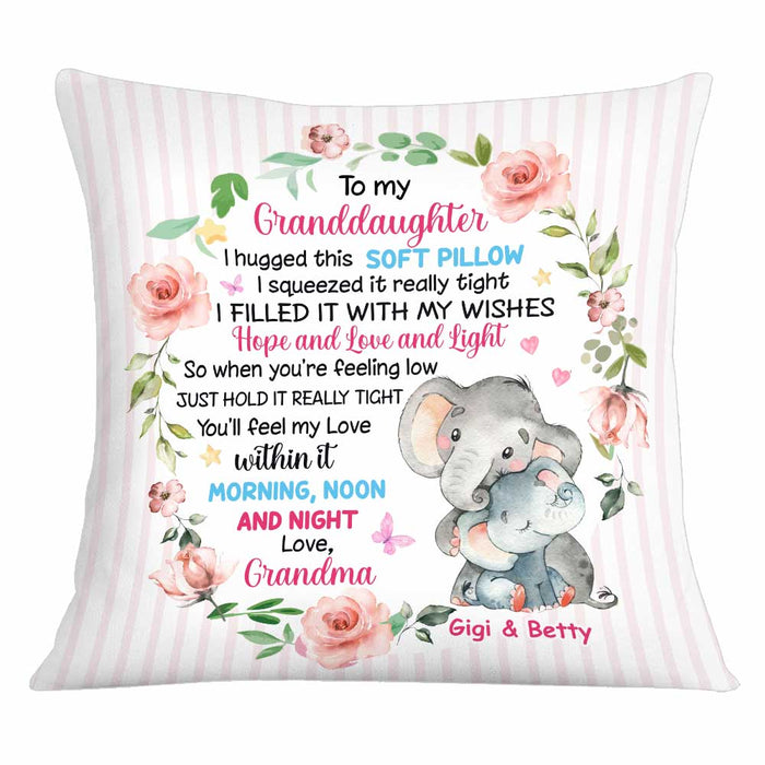 Personalized Elephant Granddaughter Hug  This Pillow OB82 30O34 1