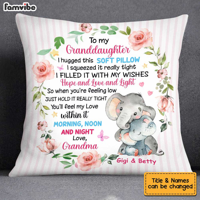 Personalized Elephant Granddaughter Hug  This Pillow OB82 30O34 1