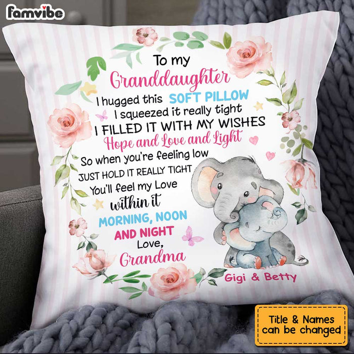 Personalized Elephant Granddaughter Hug  This Pillow OB82 30O34 1