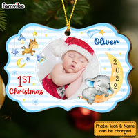 Personalized Baby First Christmas Photo Elephant Benelux Ornament OB82 85O53 thumb 1