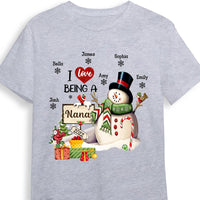 Personalized I Love Being A Grandma Snowman Christmas Shirt - Hoodie - Sweatshirt OB81 58O47 thumb 1