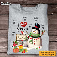Personalized I Love Being A Grandma Snowman Christmas Shirt - Hoodie - Sweatshirt OB81 58O47 thumb 1