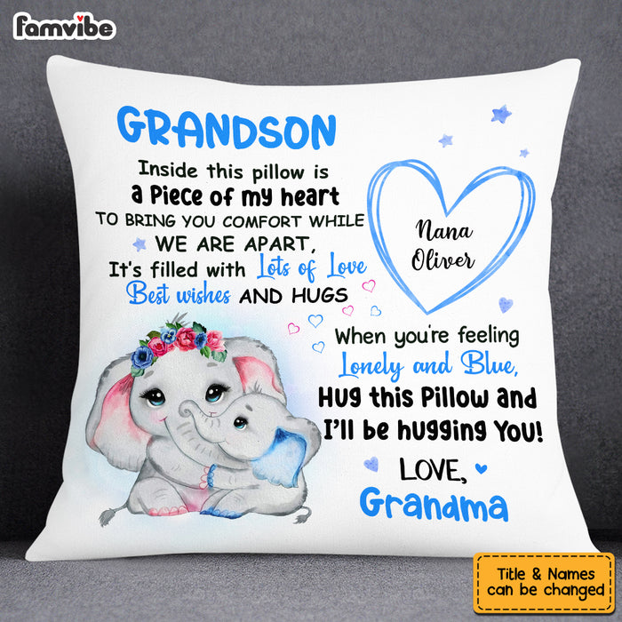 Personalized Elephant Grandson Pillow OB81 32O53 1