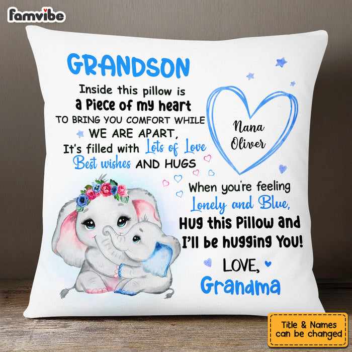 Personalized Elephant Grandson Pillow OB81 32O53 1