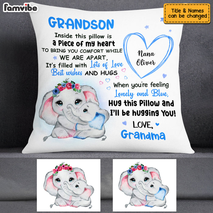 Personalized Elephant Grandson Pillow OB81 32O53 1