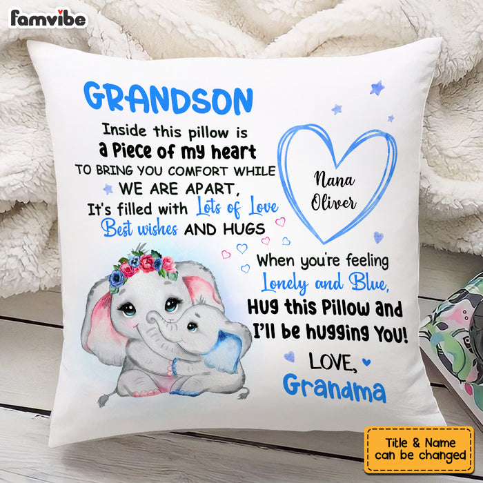 Personalized Elephant Grandson Pillow OB81 32O53 1