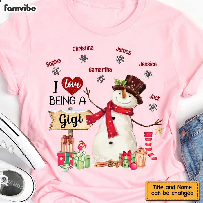 Personalized I Love Being A Grandma Snowman Shirt - Hoodie - Sweatshirt SB301 23O47 1