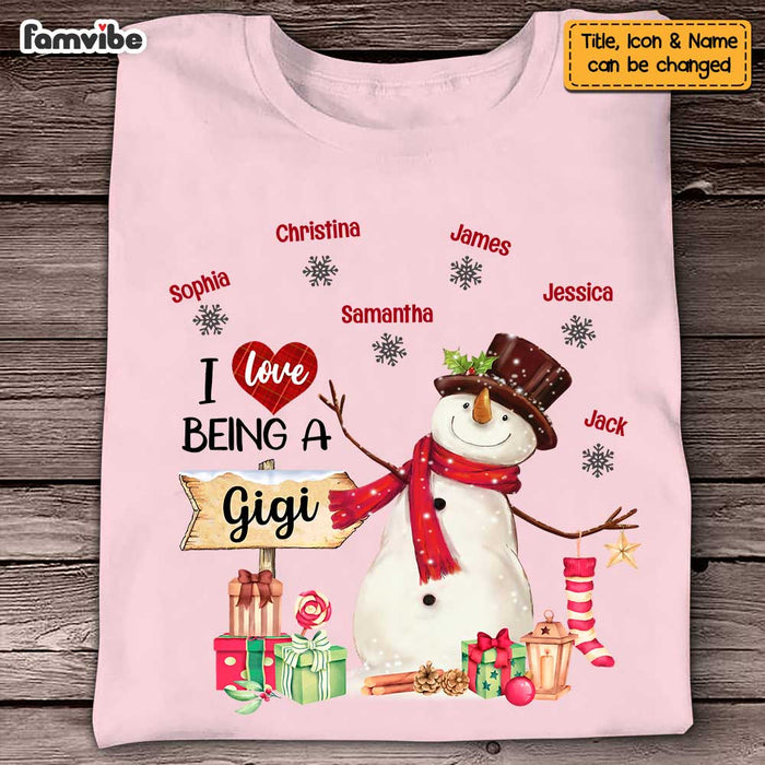 Personalized I Love Being A Grandma Snowman Shirt - Hoodie - Sweatshirt SB301 23O47 1