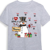 Personalized I Love Being A Grandma Snowman Christmas Shirt - Hoodie - Sweatshirt OB82 58O47 thumb 1