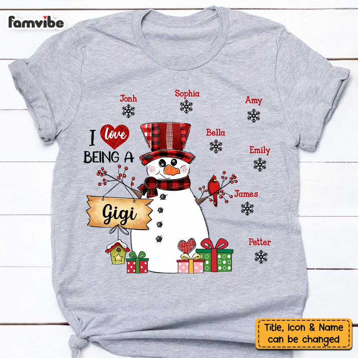Personalized I Love Being A Grandma Snowman Christmas Shirt - Hoodie - Sweatshirt OB82 58O47 1