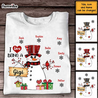 Personalized I Love Being A Grandma Snowman Christmas Shirt - Hoodie - Sweatshirt OB82 58O47 thumb 1