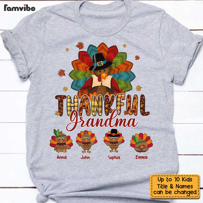 Personalized Thankful Grandma Thanksgiving Turkey Shirt - Hoodie - Sweatshirt OB83 58O34 1