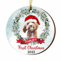 Personalized Dog First Christmas Circle Ornament OB82 32O34 thumb 1