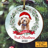 Personalized Dog First Christmas Circle Ornament OB82 32O34 1