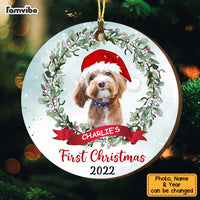 Personalized Dog First Christmas Circle Ornament OB82 32O34 thumb 1