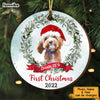 Personalized Dog First Christmas Circle Ornament OB82 32O34 1