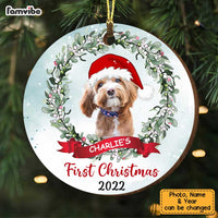 Personalized Dog First Christmas Circle Ornament OB82 32O34 thumb 1