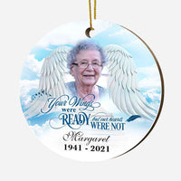 Personalized Memo Angel Wings Circle Ornament OB105 32O67 thumb 1