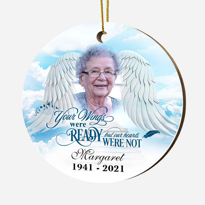 Personalized Memo Angel Wings Circle Ornament OB105 32O67 1