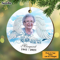 Personalized Memo Angel Wings Circle Ornament OB105 32O67 thumb 1
