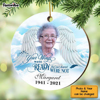 Personalized Memo Angel Wings Circle Ornament OB105 32O67 thumb 1