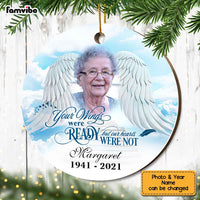 Personalized Memo Angel Wings Circle Ornament OB105 32O67 thumb 1