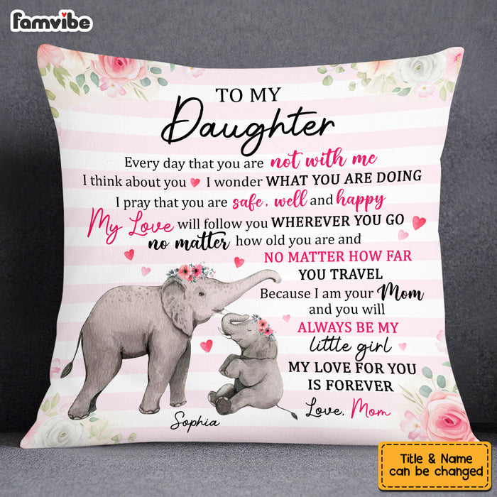 Personalized Daughter Elephant Pillow OB111 85O53 1