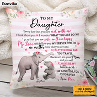 Personalized Daughter Elephant Pillow OB111 85O53 thumb 1