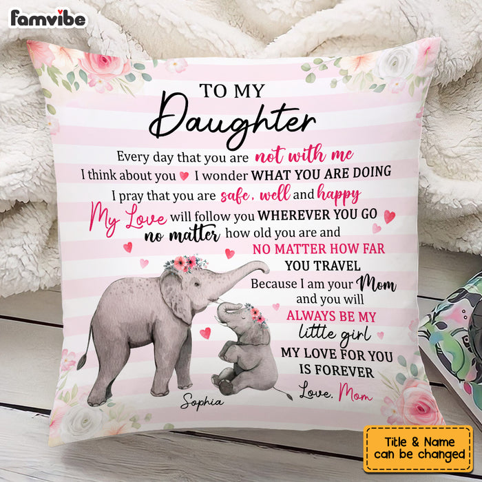 Personalized Daughter Elephant Pillow OB111 85O53 1