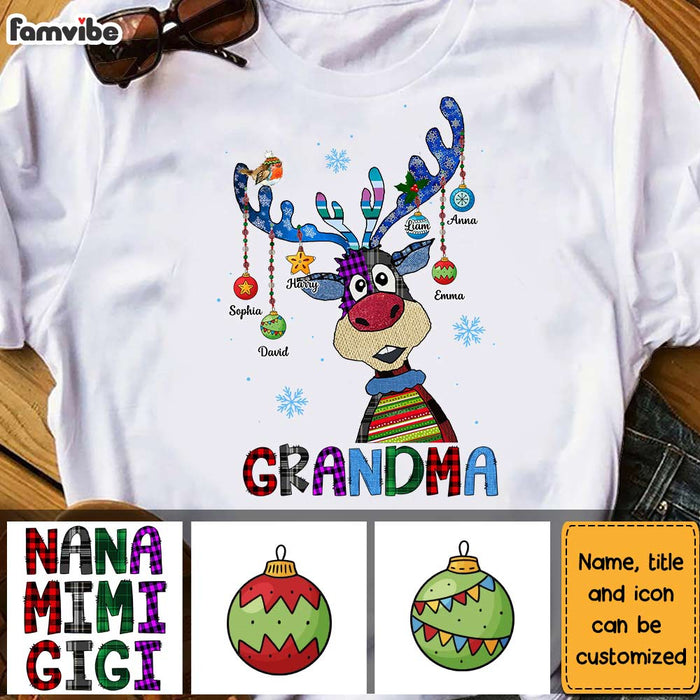Personalized Grandma Christmas Reindeer Shirt - Hoodie - Sweatshirt OB106 32O28 1