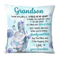 Personalized Grandson Elephant Pillow OB101 23O28 thumb 1