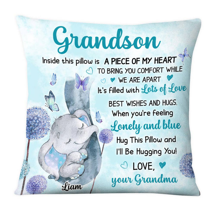 Personalized Grandson Elephant Pillow OB101 23O28 1
