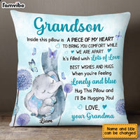 Personalized Grandson Elephant Pillow OB101 23O28 thumb 1