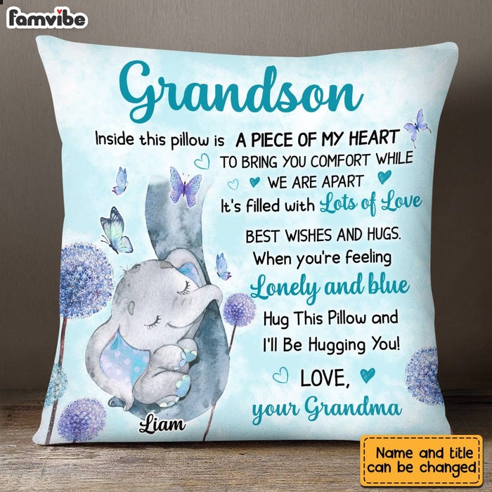 Personalized Grandson Elephant Pillow OB101 23O28 1