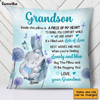 Personalized Grandson Elephant Pillow OB101 23O28 thumb 1