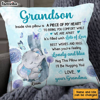 Personalized Grandson Elephant Pillow OB101 23O28 thumb 1