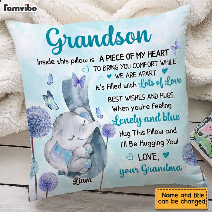 Personalized Grandson Elephant Pillow OB101 23O28 1