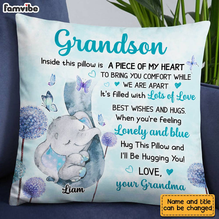 Personalized Grandson Elephant Pillow OB101 23O28 1